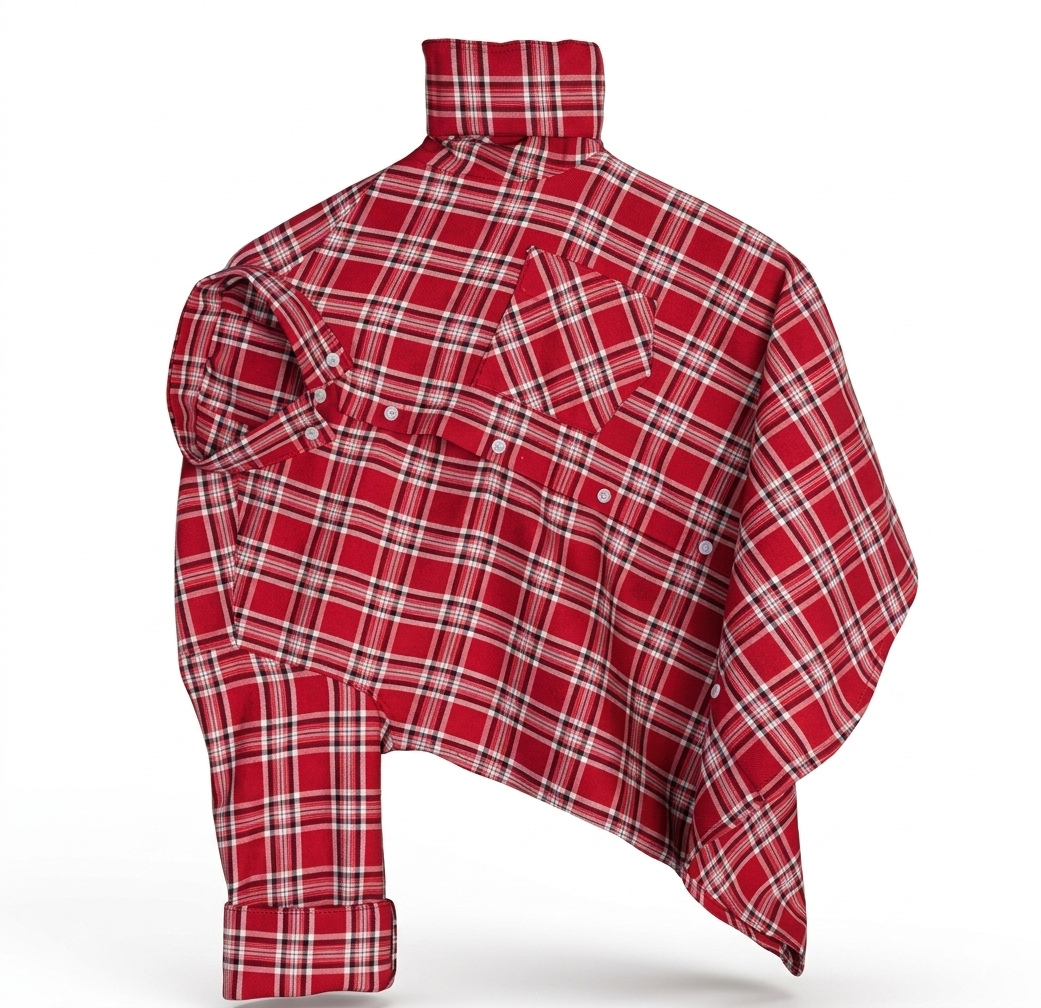 Men Trendy Red Cotton Check Shirt