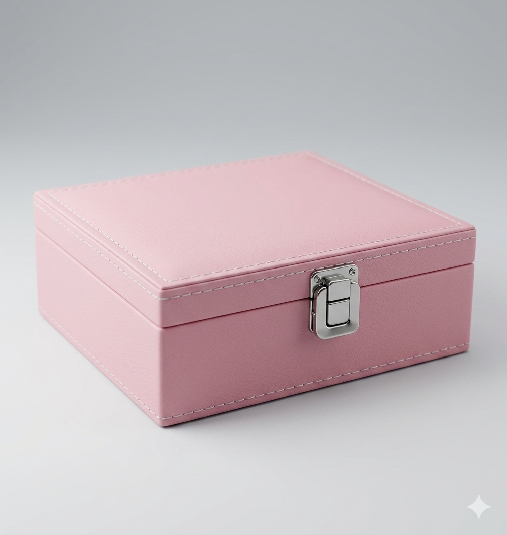 Pink Luxury Leather Watch Organizer Box
