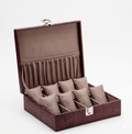 Brown Croco Leather Watch Organizer Box