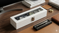 White Leather Transparent Watch Organizer Box