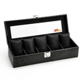 Black Croco Leather Transparent Watch Organizer Box