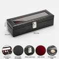 Premium Croco Leather Transparent Watch Organizer Box - Black & Red