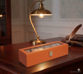 Orange Brown Leather Transparent Watch Organizer Box