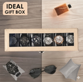 Cream Leather Transparent Watch Organizer Box