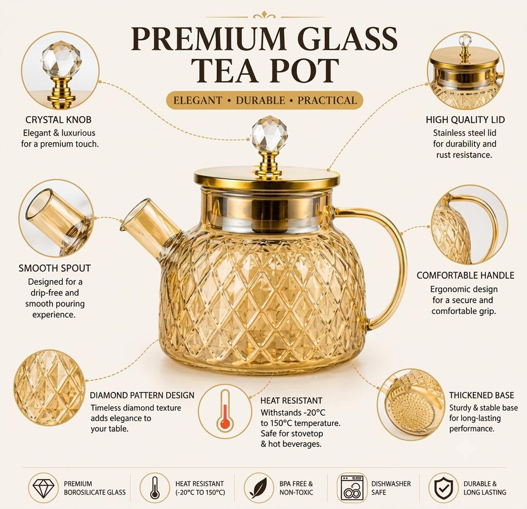 Premium Glass Tea Pot