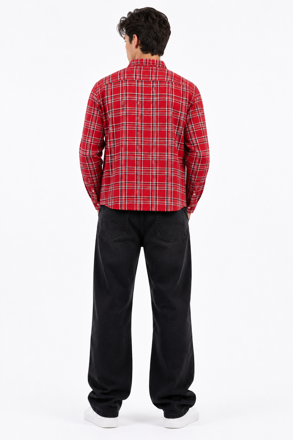 Trendy Boxy-Fit Cotton Red Check Shirt